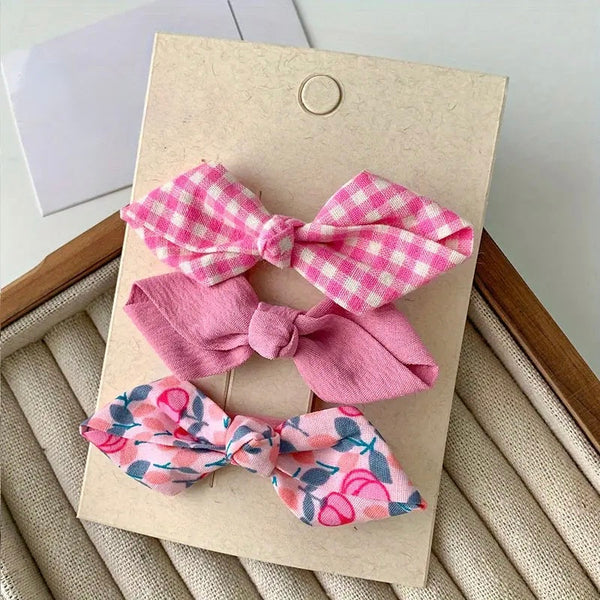 Pink Floral hair grip set